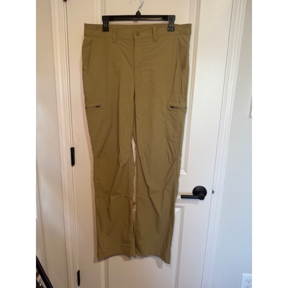L.L. Bean Mens Hiking Pants Outdoor Cargo Zip Pockets 34x34 Beige